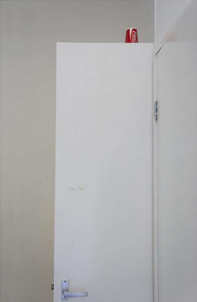 (Image 1 of 2) Site specific installation with 373 Coca Cola cups, door