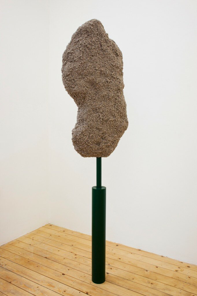 Epoxy, pebbles, metal, foam